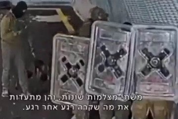 Imagem de vídeo mostra militares com escudos para ocultar a visão