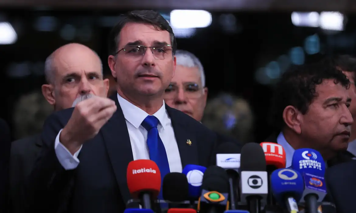 Com pauta capitaneada por Flávio Bolsonaro, entre outros, a CPI tem o objetivo de investigar a estrutura, a expansão e o funcionamento de facções criminosas e milícias em todo o país -  (crédito: Lula Marques/Agência Brasil)