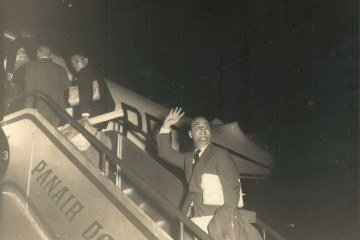 Sergio Rodrigues 
em viagem a Roma para mobiliar a Embaixada do Brasil