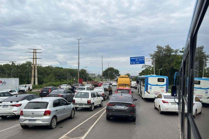 Engarrafamento durou mais de uma hora -  (crédito: Vitória Torres/CB/DA Press)