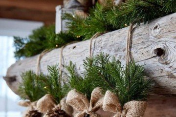 Pinhas, galhos e madeira natural criam o clima de floresta encantada que é tendência neste ano