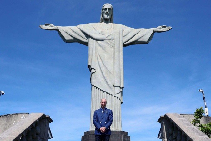 Princesa Diana fotografada no Cristo Redentor em 1991 - (crédito: Associated Press) Princesa Diana fotografada no Cristo Redentor em 1991 - (crédito: Associated Press)