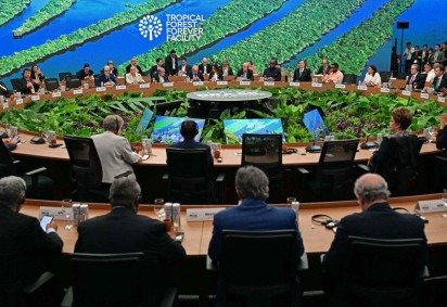 Na semana passada, presidente Lula recebeu cerca de 50 líderes para a cúpula prévia à conferência climática da ONU no país -  (crédito:  AFP) -Na semana passada, presidente Lula recebeu cerca de 50 líderes para a cúpula prévia à conferência climática da ONU no país -  (crédito:  AFP)