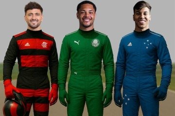 Arrascaeta, Vitor Roque e Kaio Jorge: os pilotos responsáveis por guiar os carros de Flamengo, Palmeiras e Cruzeiro em busca do título nacional - (crédito: IA com fotos de Divulgação) Arrascaeta, Vitor Roque e Kaio Jorge: os pilotos responsáveis por guiar os carros de Flamengo, Palmeiras e Cruzeiro em busca do título nacional - (crédito: IA com fotos de Divulgação)