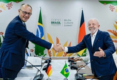 Lula e o chanceler alemão Friedrich Merz ainda reforçaram o otimismo com a perspectiva de ratificação do acordo Mercosul-União Europeia até o fim de dezembro -  (crédito: Ricardo Stuckert / PR) -Lula e o chanceler alemão Friedrich Merz ainda reforçaram o otimismo com a perspectiva de ratificação do acordo Mercosul-União Europeia até o fim de dezembro -  (crédito: Ricardo Stuckert / PR)