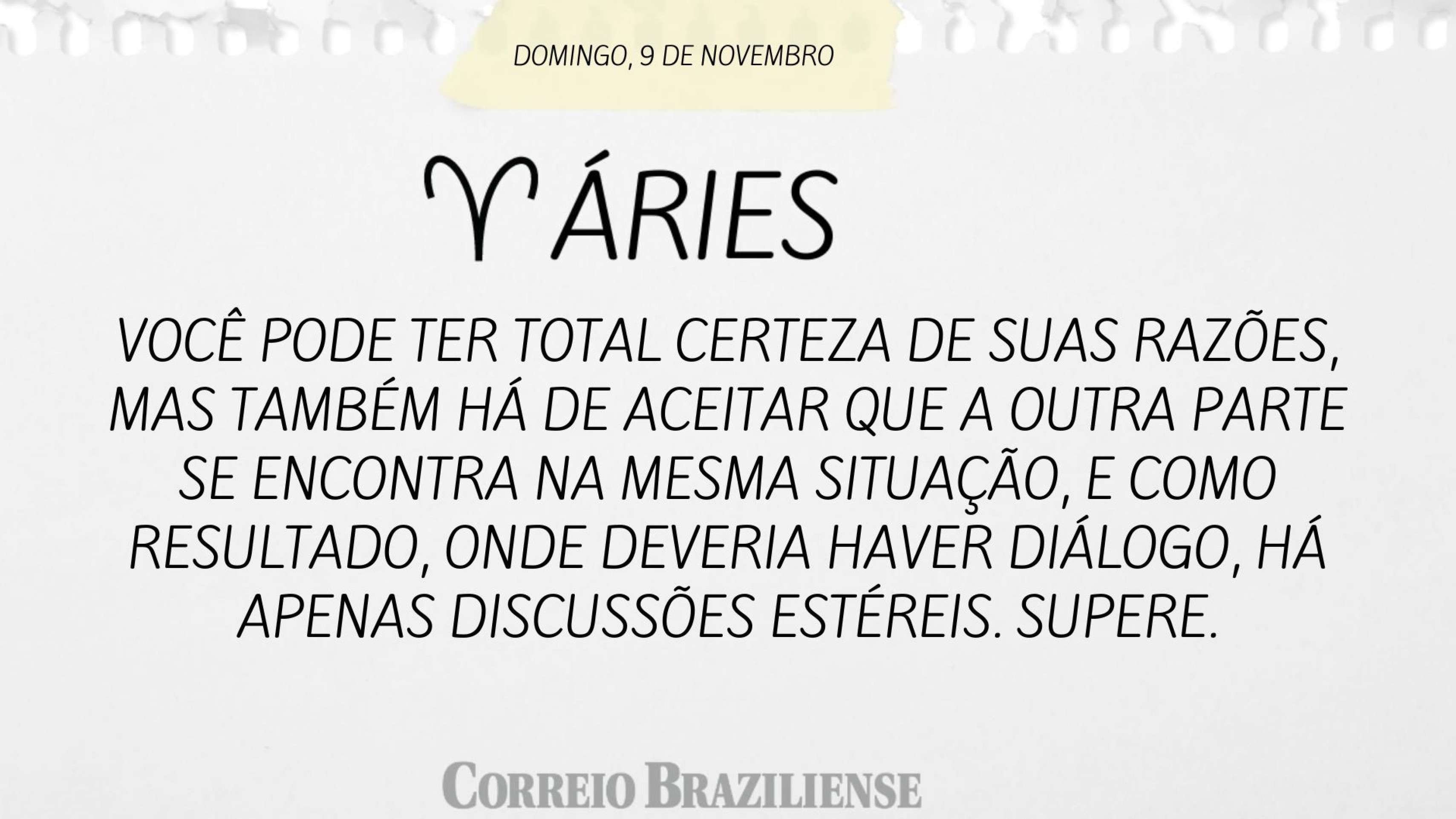 Horóscopo deste domingo (9/11) 