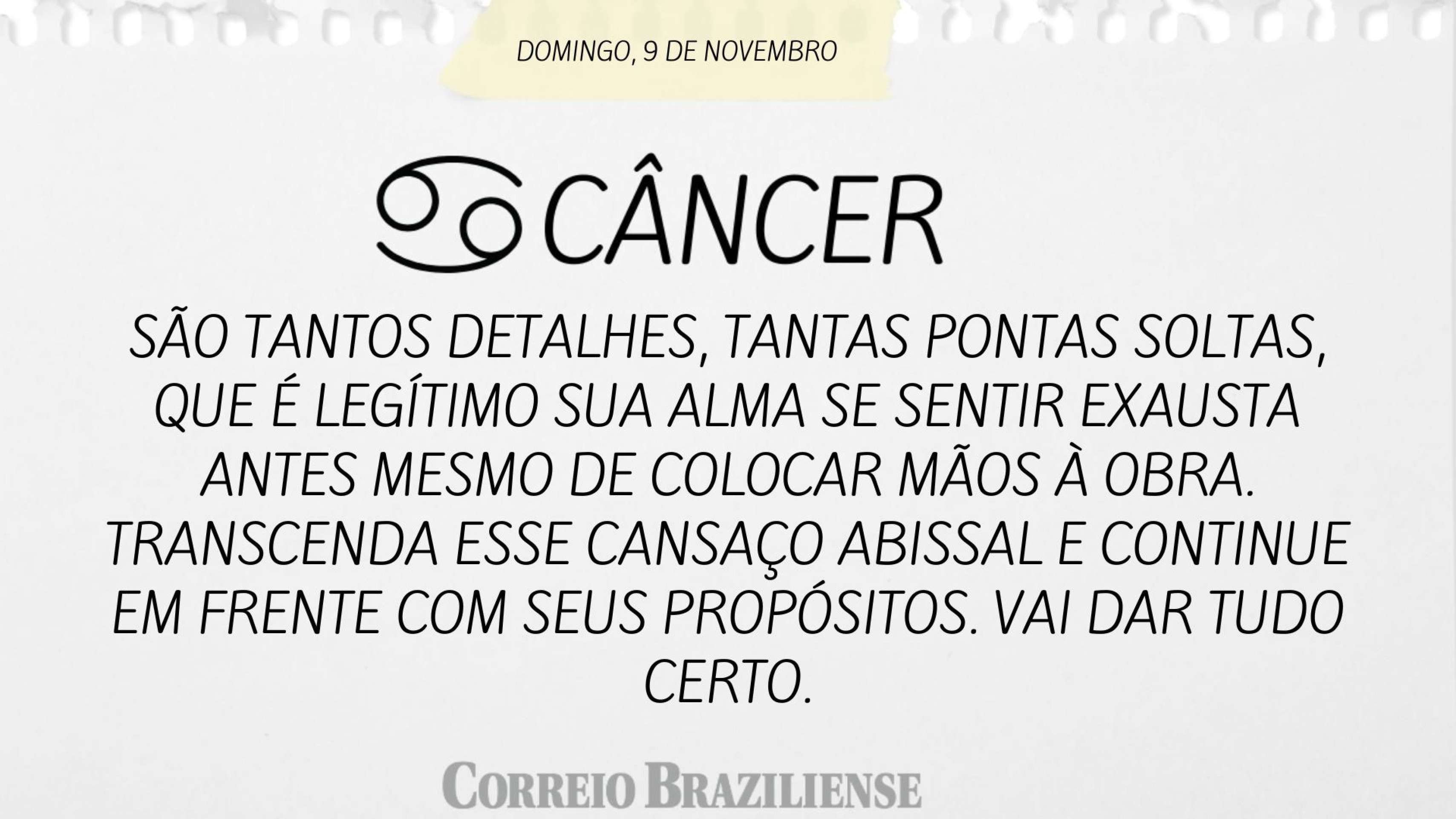 Horóscopo deste domingo (9/11) 