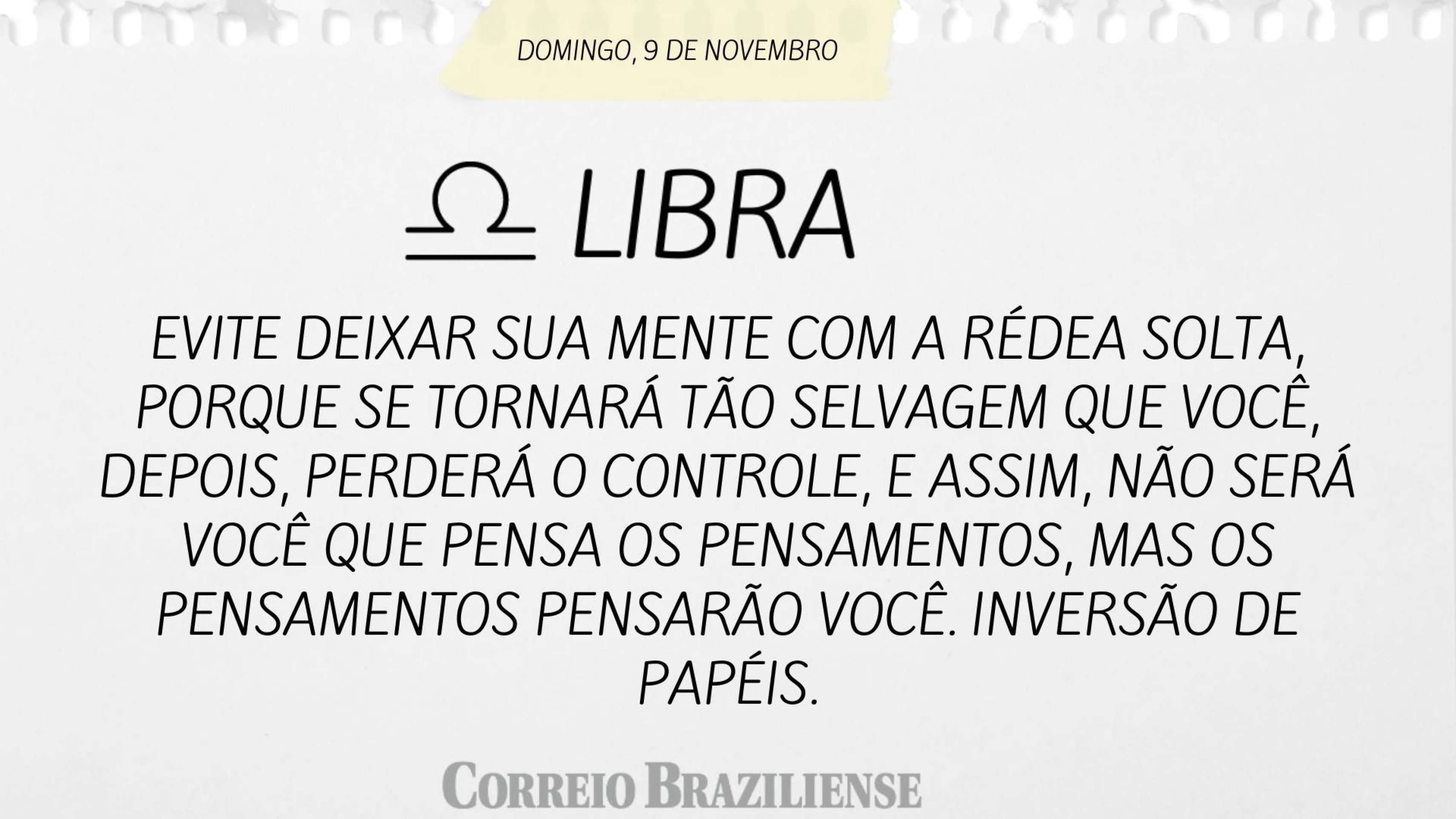 Horóscopo deste domingo (9/11) 