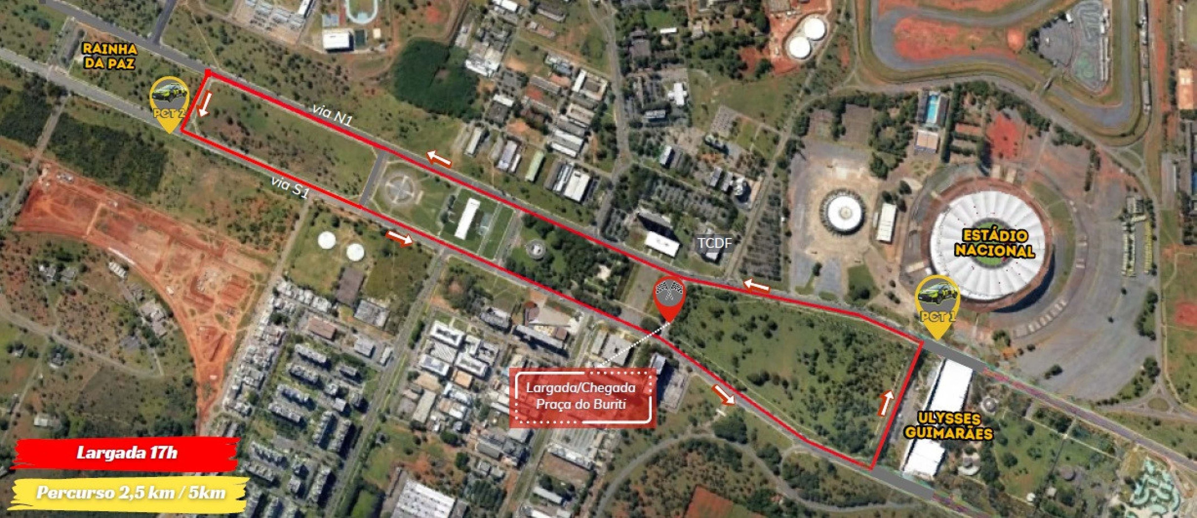 Vis&atilde;o do percurso da corrida Run SUS