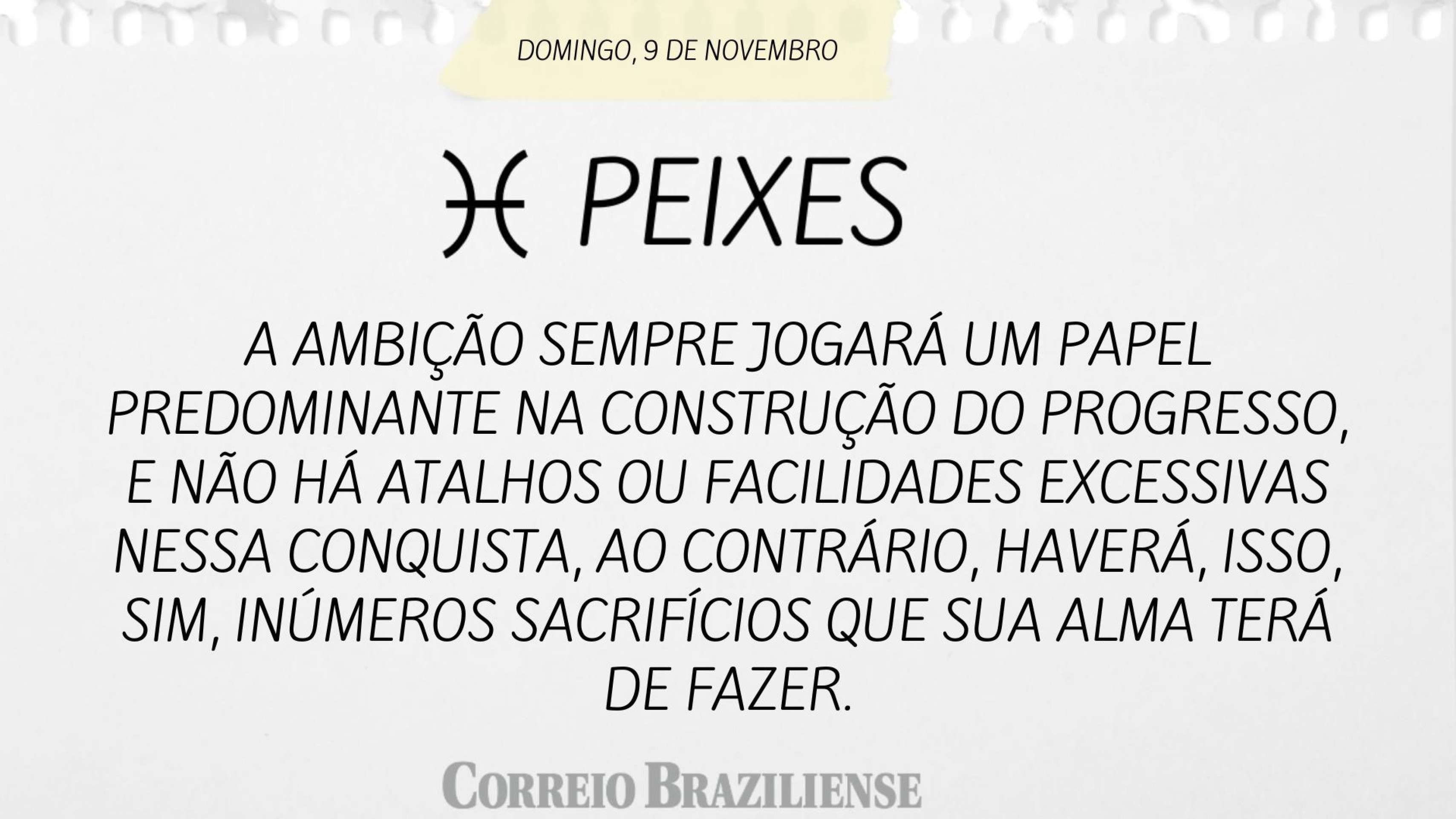 Horóscopo deste domingo (9/11) 