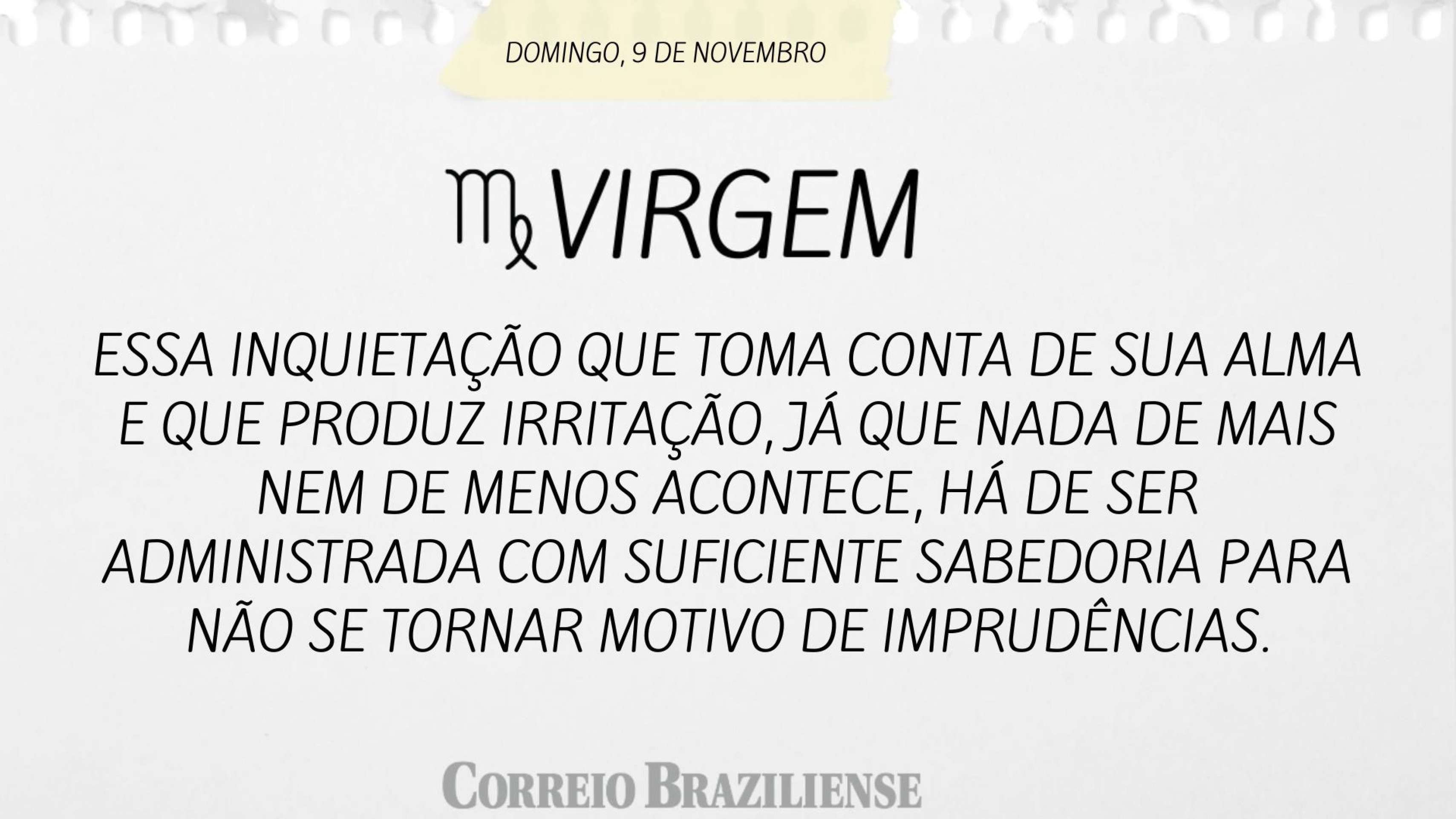 Horóscopo deste domingo (9/11) 