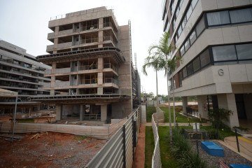 Canteiro de obras na quadra 500 onde o incidente ocorreu - (crédito: Marcelo Ferreira/CB/D.A Press) Canteiro de obras na quadra 500 onde o incidente ocorreu - (crédito: Marcelo Ferreira/CB/D.A Press)