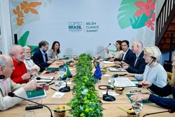 Lula e Von der Leyen esperam assinar o acordo em 20 de dezembro - (crédito: Ricardo Stuckert / PR) Lula e Von der Leyen esperam assinar o acordo em 20 de dezembro - (crédito: Ricardo Stuckert / PR)