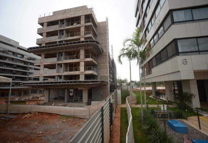 Canteiro de obras na quadra 500 onde o incidente ocorreu -  (crédito:  Marcelo Ferreira/CB/D.A Press) -Canteiro de obras na quadra 500 onde o incidente ocorreu -  (crédito:  Marcelo Ferreira/CB/D.A Press)