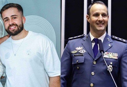 Karlos Nathan Lima foi aprovado no último concurso da PMDF /  Guilherme Derrite, deputado autor do Projeto de Lei
 -  (crédito: Arquivo pessoal / Reprodução/Câmara dos Deputados)