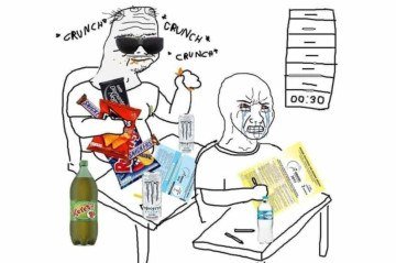 Estudantes transformam ansiedade em humor e criam enxurrada de piadas sobre atrasos, lanches e apostas para o tema da redação neste primeiro dia de enem (9/11) - (crédito: Reprodução/Redes Sociais) Estudantes transformam ansiedade em humor e criam enxurrada de piadas sobre atrasos, lanches e apostas para o tema da redação neste primeiro dia de enem (9/11) - (crédito: Reprodução/Redes Sociais)