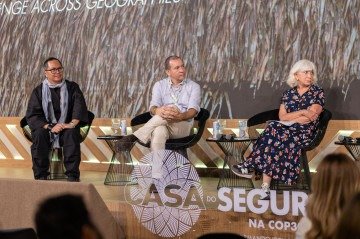 Laurence, Dyogo e o jápa da onu - (crédito: divulgação CNSeg) Laurence, Dyogo e o jápa da onu - (crédito: divulgação CNSeg)