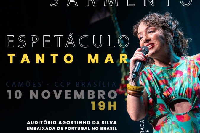 A Embaixada de Portugal é palco do show ‘Tanto Mar’ da cantora Helena Sarmento, nesta segunda (10/11). - (crédito: Divulgação.) A Embaixada de Portugal é palco do show ‘Tanto Mar’ da cantora Helena Sarmento, nesta segunda (10/11). - (crédito: Divulgação.)