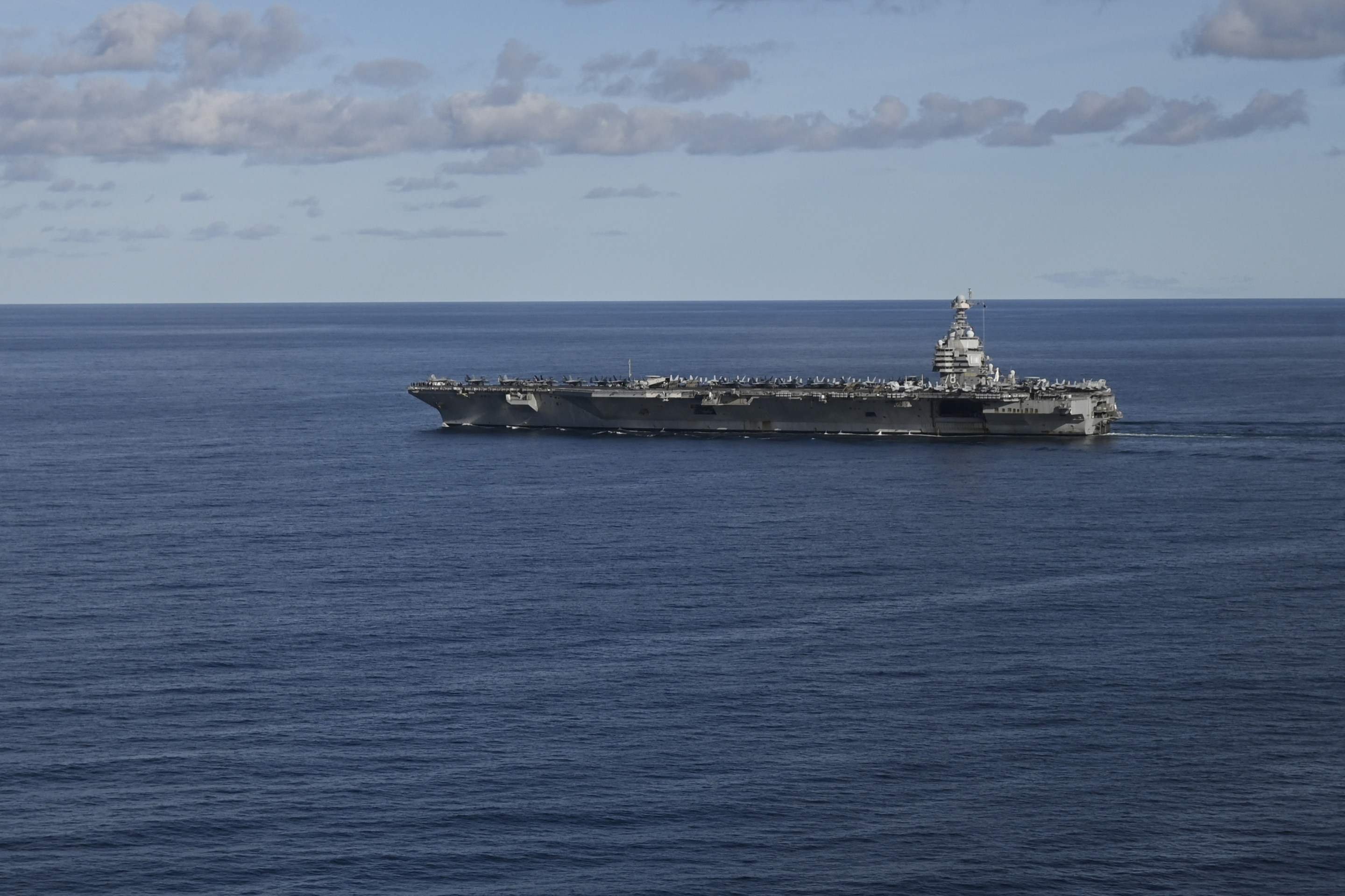 O USS Gerald Ford, maior porta-aviões do mundo, em foto de arquivo 
