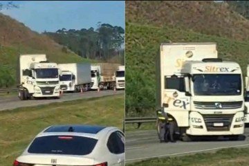 Rodoanel Mário Covas de SP é fechado por carreta atravessada - (crédito: Reprodução/Redes Sociais) Rodoanel Mário Covas de SP é fechado por carreta atravessada - (crédito: Reprodução/Redes Sociais)