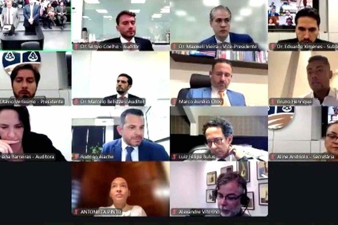  Bruno Henrique participou do julgamento do Pleno remotamente -  (crédito: Reprodução/STJD )