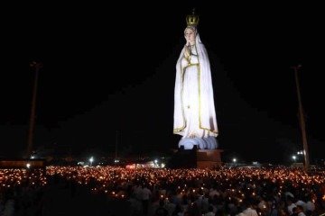 Maior estátua de Nossa Senhora de Fátima do mundo é inaugurada no Crato - (crédito: Estácio Júnior e George Braga/Casa Civil) Maior estátua de Nossa Senhora de Fátima do mundo é inaugurada no Crato - (crédito: Estácio Júnior e George Braga/Casa Civil)