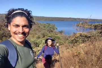 Rodrigo Werneck e a bióloga Alba Evangelista, coordenadora do estudo -  (crédito: Arquivo pessoal)