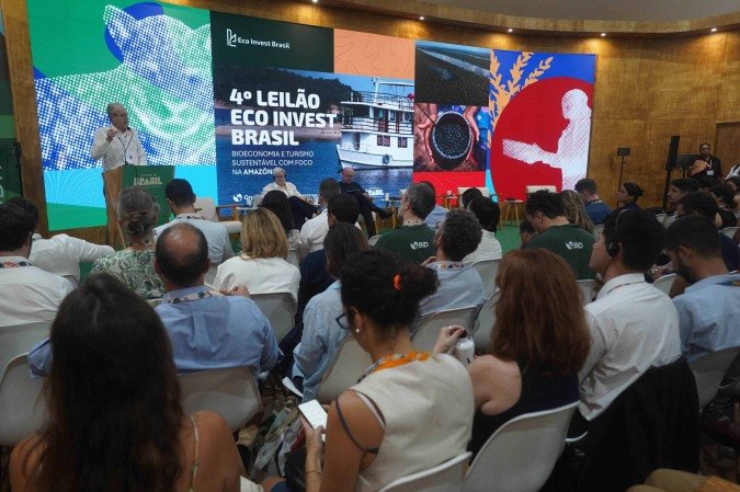 Evento de lançamento do 4º Lote do Leilão da Eco Invest Brasil, em Belém (PA). -  (crédito: Rogério Cassimiro/MMA)