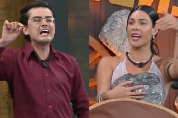 Dudu Camargo surta ao vivo e expõe crime de namorada de Belo - (crédito: Reprodução/Record) Dudu Camargo surta ao vivo e expõe crime de namorada de Belo - (crédito: Reprodução/Record)