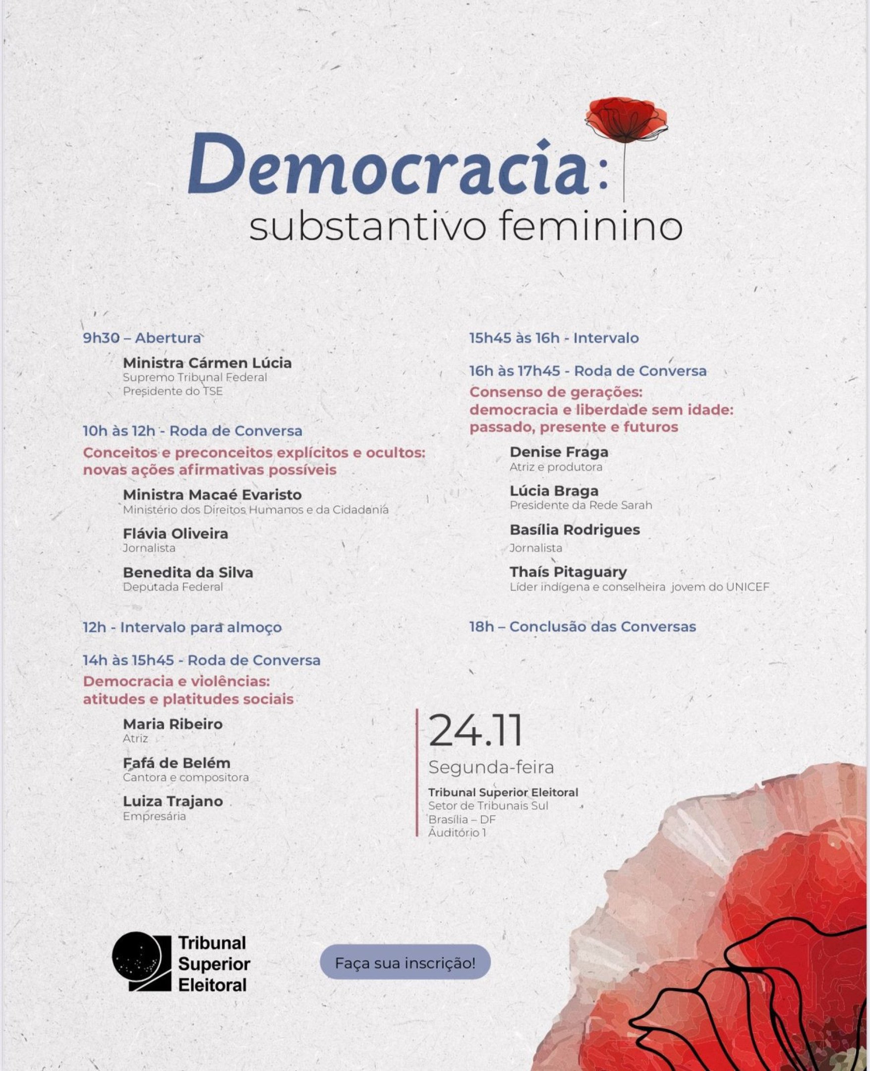 O encontro, que começa às 9h é aberto ao público, e reunirá mulheres de diversas áreas para compartilhar experiências e promover ações afirmativas