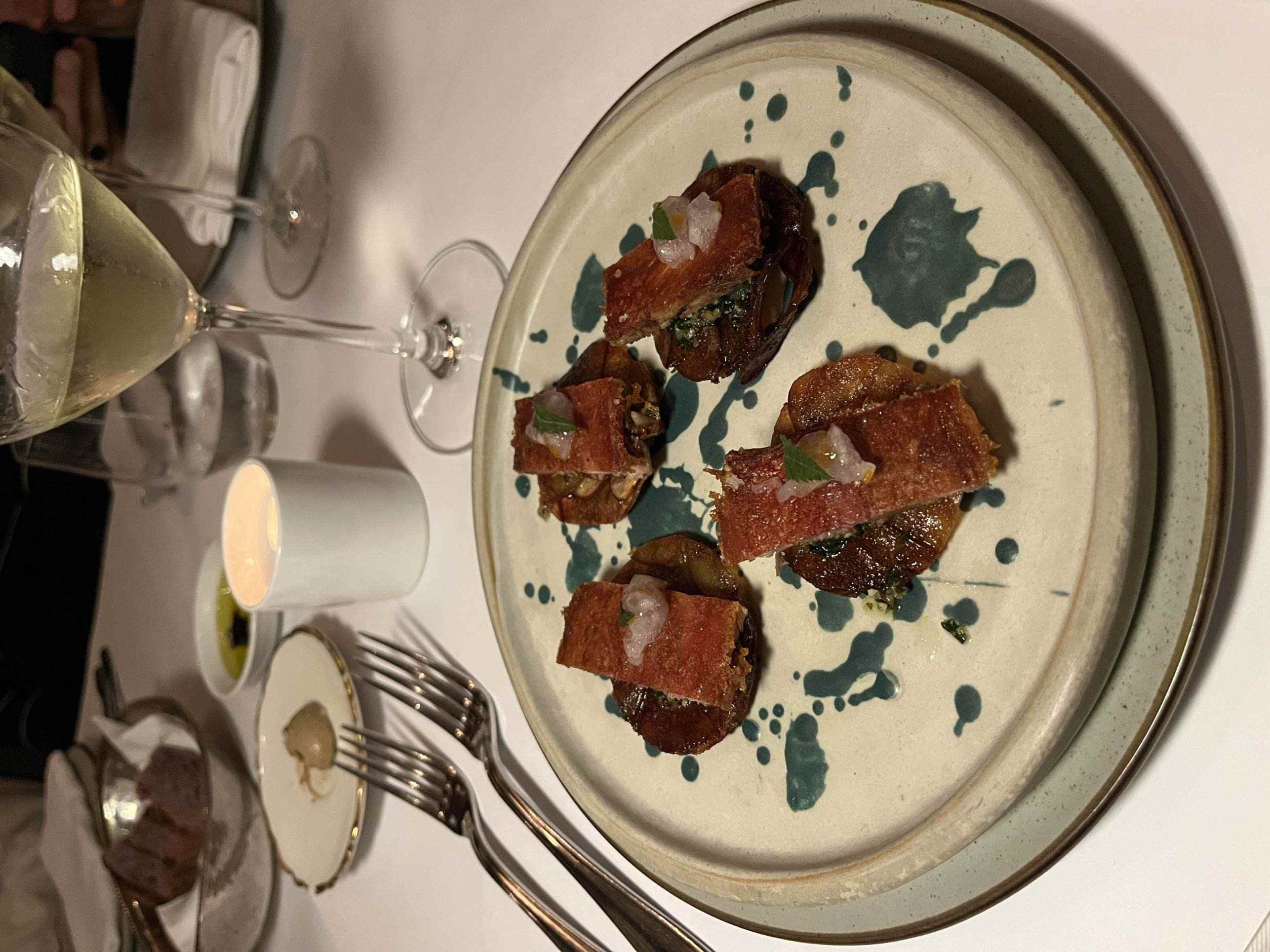 Menu degustação servido no Hotel B