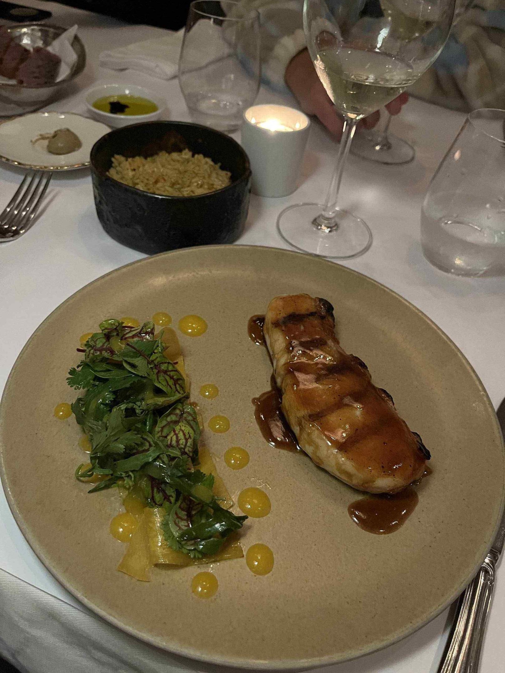 Menu degustação servido no Hotel B