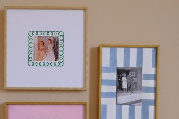 Inovar no fundo do porta-retratos pode ser uma boa ideia para quer quer trazer cores e memorias a um ambiente 