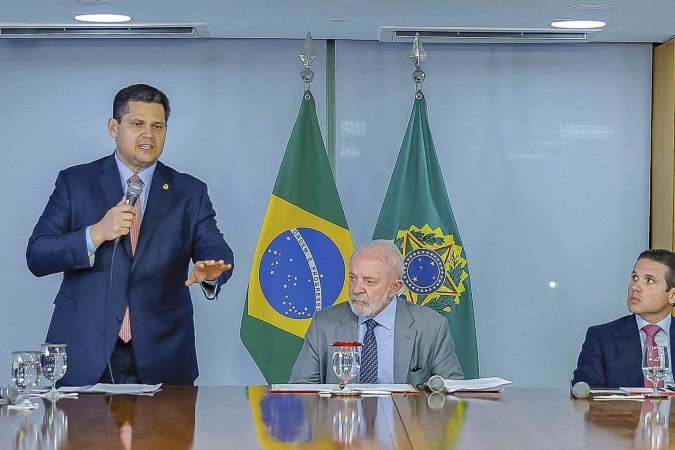 Alcolumbre, Lula e Motta - (crédito: Ricardo Stuckert / PR) Alcolumbre, Lula e Motta - (crédito: Ricardo Stuckert / PR)