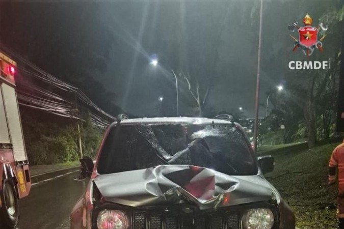 Ciclista morreu no local do acidente - (crédito: Divulgação/CBMDF) Ciclista morreu no local do acidente - (crédito: Divulgação/CBMDF)