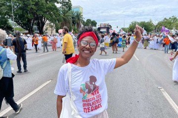 Laura Odazia viajou de Santa Catarina para participar da Marcha -  (crédito: Davi Cruz)