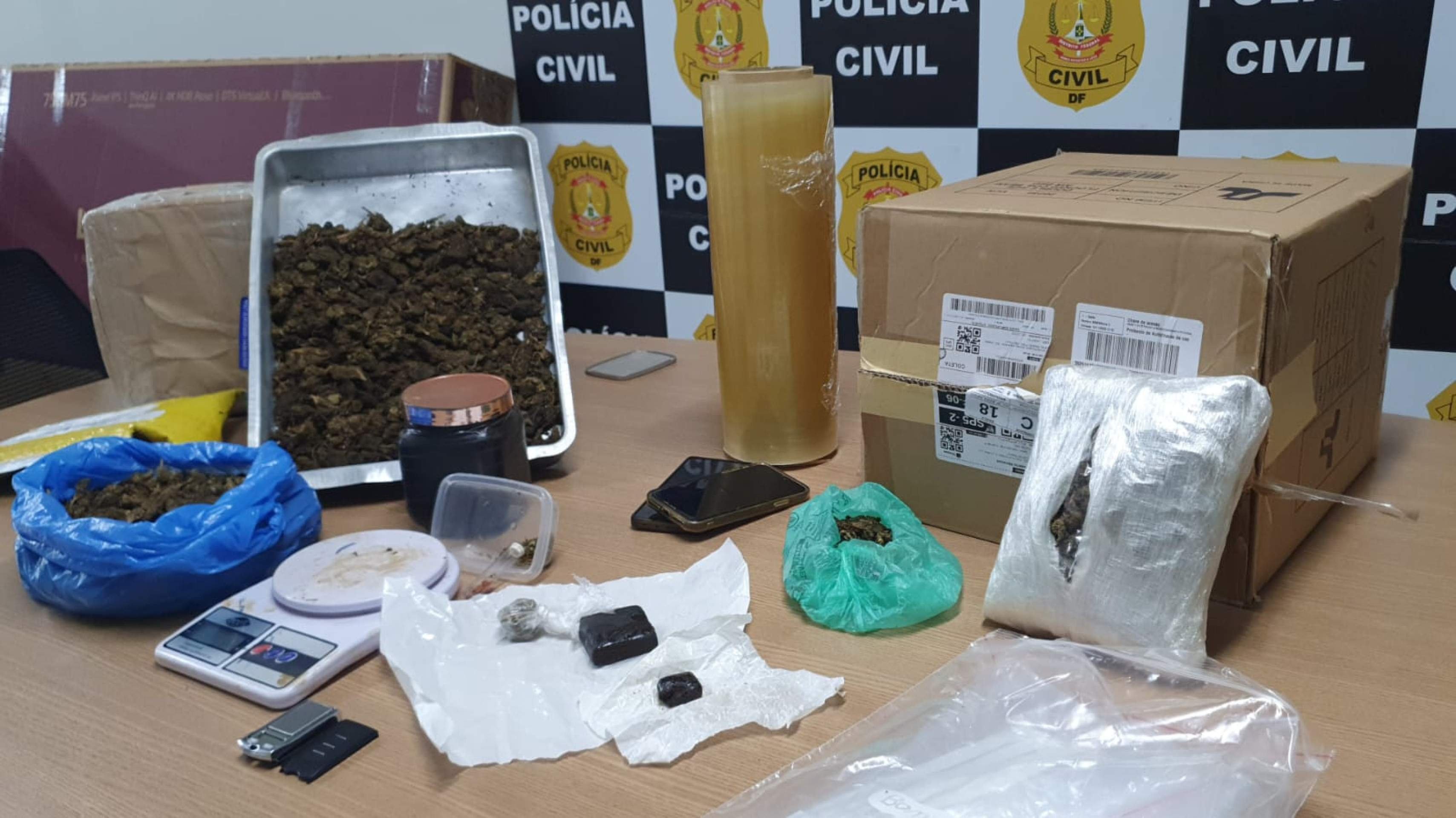 Drogas foram apreendidas na casa do suspeito, em Vicente Pires