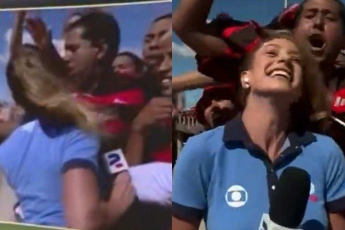 Repórter da Globo é agredida ao vivo por Flamenguistas - (crédito: TV Globo) Repórter da Globo é agredida ao vivo por Flamenguistas - (crédito: TV Globo)