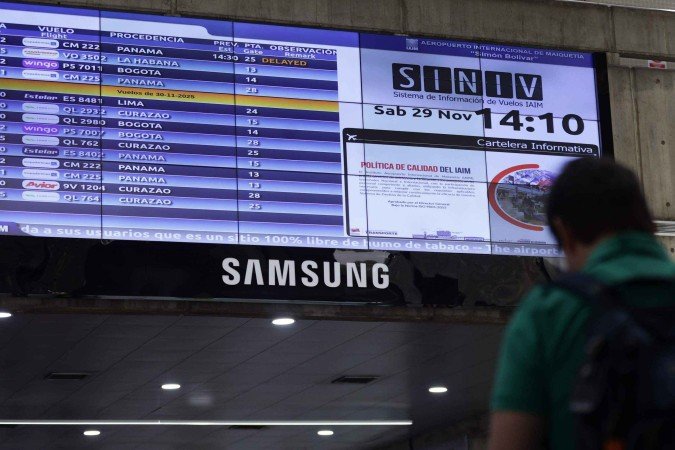 O grosso das operações aéreas durante o fim de semana foi realizado por companhias venezuelanas ou privadas -  (crédito: Juan BARRETO / AFP via Getty Images)