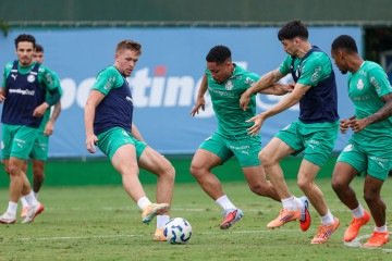 Apesar das baixas, Abel escalará o que tem de melhor, como Vitor Roque -  (crédito: Cesar Greco/Palmeiras)