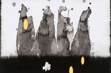 Abstração e reflexão pictórica são matérias de trabalho do pintor
