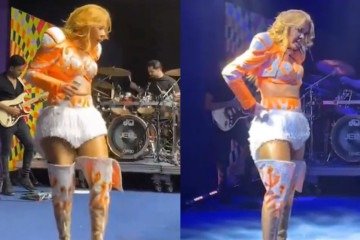 Joelma surta com fã após ter bumbum apalpado durante show -  (crédito: Reprodução/X)
