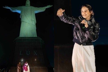 A espanhola reuniu fãs para ouvir 'Lux' no topo do monumento e reforçou apoio ao Santuário com doações anunciadas no evento - (crédito: Anderson Márcio / Divulgação ) A espanhola reuniu fãs para ouvir 'Lux' no topo do monumento e reforçou apoio ao Santuário com doações anunciadas no evento - (crédito: Anderson Márcio / Divulgação )
