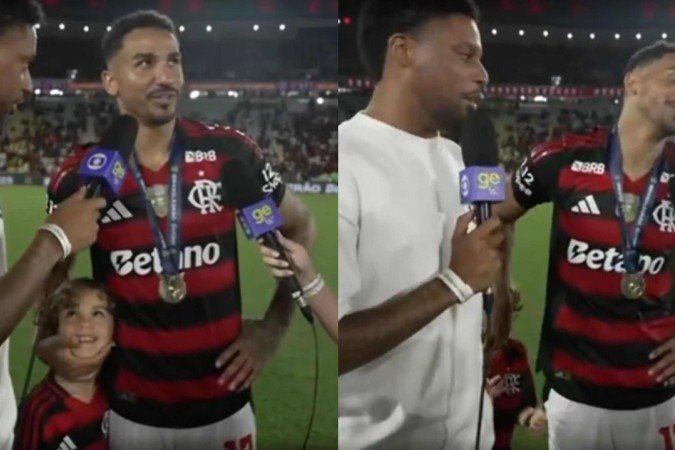 Filho de Danilo, do Flamengo, choca ao revelar torcida para time rival -  (crédito: Reprodução/Globo)