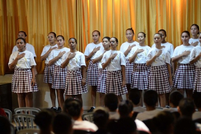 Formandas do projeto Padaria Artesanal fizeram uma apresentação musical