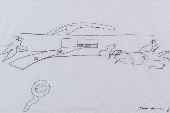 Estudos do Museu do Índio, de Oscar Niemeyer é uma das obras leiloadas -  (crédito: Divulgação)