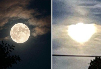 Se deixado nas configurações automáticas, o celular costuma superexpor a Lua à noite; tirar a foto durante o dia ajuda, mas a Lua ainda pode parecer minúscula -  (crédito: BBC)