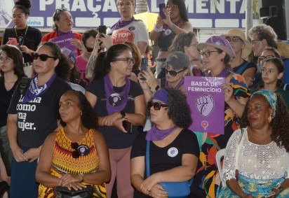  Segundo a organiza&ccedil;&atilde;o do Levante Mulheres Vivas, o evento reuniu cerca de 3 mil pessoas nesse domingo -  (crédito:  Marcelo Ferreira/CB/D.A Press)