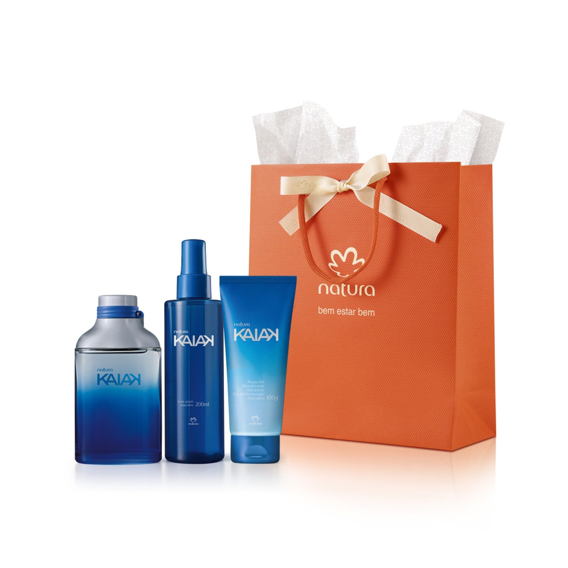 Kit Natura Kaiak Masculino &mdash; Perfume, Body Splash e Desodorante Hidratante (R$ 179,90)