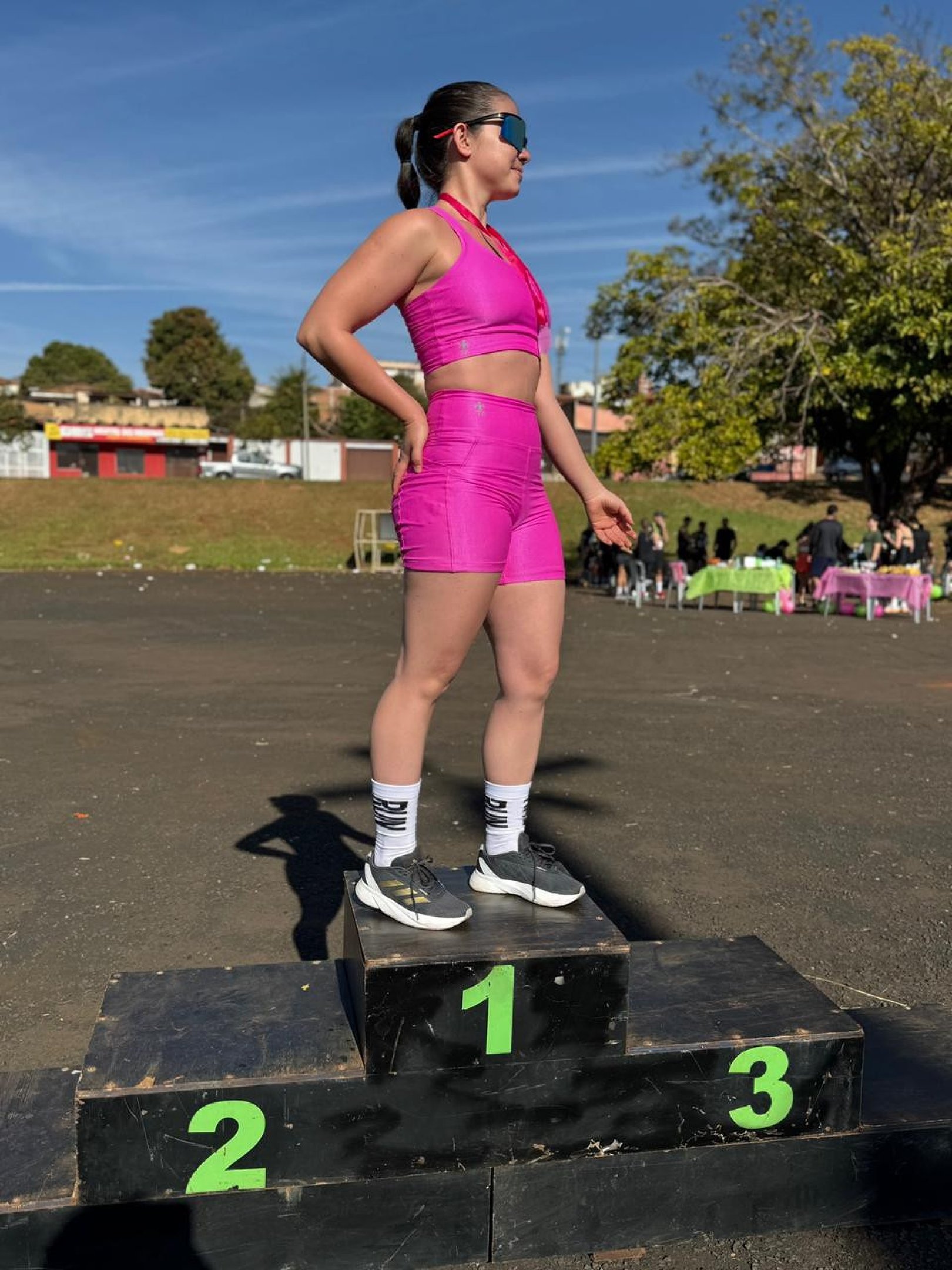 Adriene montou p&oacute;dio para os tr&ecirc;s primeiros colocados em sua corrida 